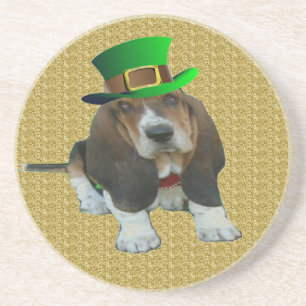 En Grès Dessous de verre Basset Hound Bonne St.Patrick's D