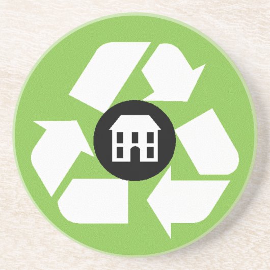 En Grès Dessous de verre - Bâtiments de recyclage (Devant)