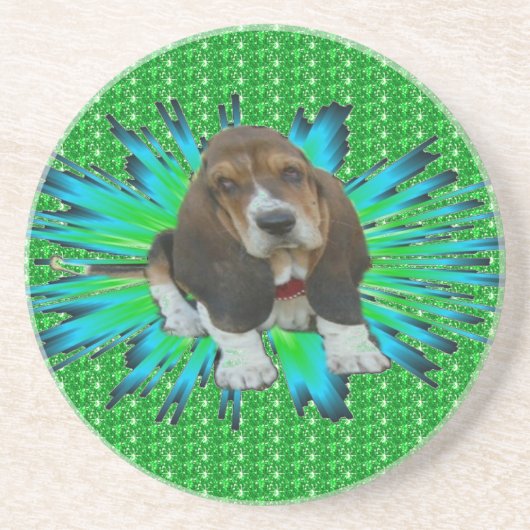 En Grès Dessous de verre Bébé Basset Hound Sheldon (Devant)