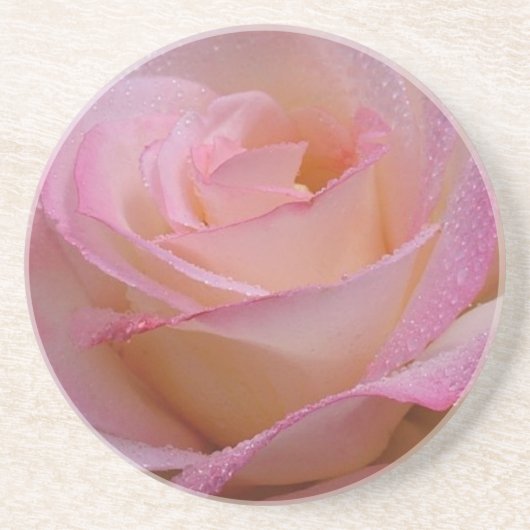En Grès Dessous de verre Belle rose rose rose (Devant)