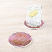 En Grès Dessous de verre Belle rose rose rose (Côté)