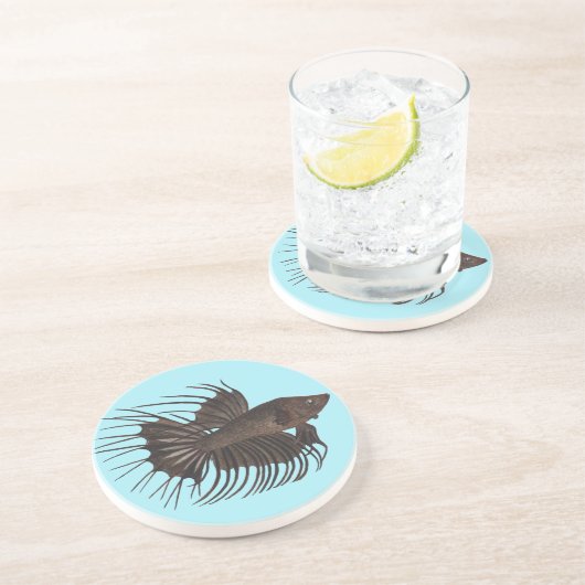 En Grès Dessous de verre Betta Fish (Côté)