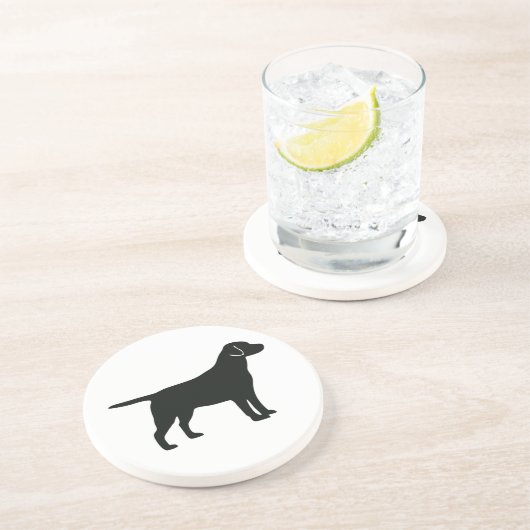 En Grès Dessous de verre Black Lab Dog (Côté)