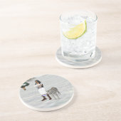 En Grès Dessous de verre blanc de tigre (Côté)