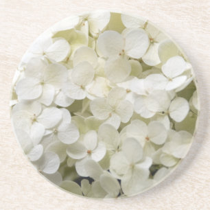 En Grès Dessous de verre blancs de boisson d'hortensia