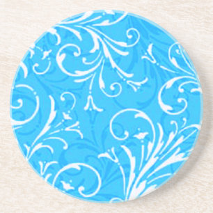 En Grès Dessous de verre bleu ornemental
