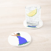 En Grès Dessous de verre bleus de danseur de danse (Côté)