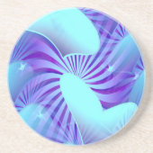 En Grès Dessous de verre bleus de motif de coeur (Devant)