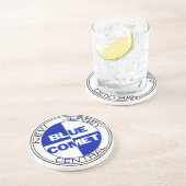 En Grès Dessous de verre bleus de peau de tambour de (Côté)