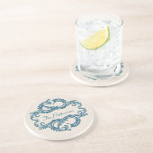 En Grès Dessous de verre Blue Chic Damask (Côté)