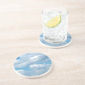 En Grès dessous de verre "Blue Skies" (Côté)