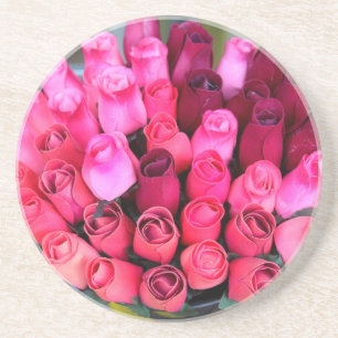 En Grès dessous de verre bouquet de rose