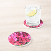 En Grès dessous de verre bouquet de rose (Côté)