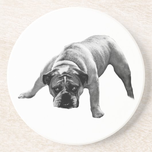 En Grès Dessous de verre Bulldog à surveiller (Devant)