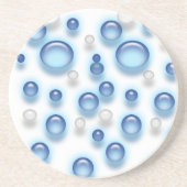 En Grès Dessous de verre - Bulles bleues (Devant)