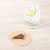 En Grès Dessous de verre café coeur (Côté)