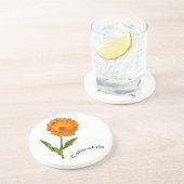 En Grès Dessous de verre - Calendula (avec titre) (Côté)