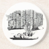 En Grès Dessous de verre - Camarade tombée (noir) (Devant)