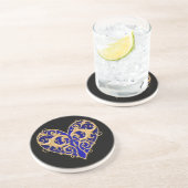 En Grès Dessous de verre cardiaque Blue Filigree (Côté)