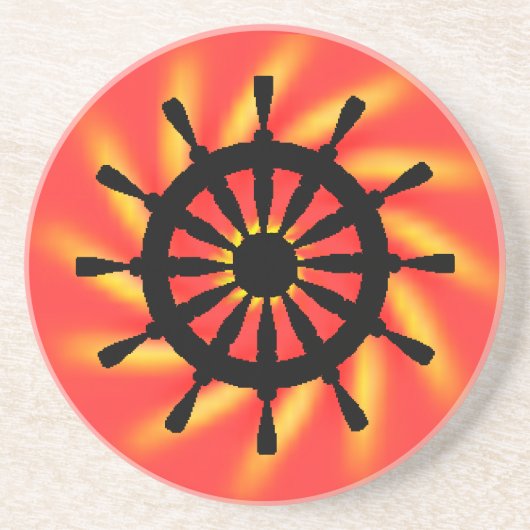 En Grès Dessous de verre - Casque de navire noir avec Arri (Devant)