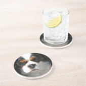 En Grès Dessous de verre cavaliers de chien d'épagneul du (Côté)