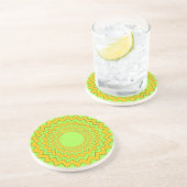 En Grès Dessous de verre - Cercles zig-Zag concentrés (Côté)