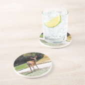 En Grès dessous de verre cerf vous regardant (Côté)