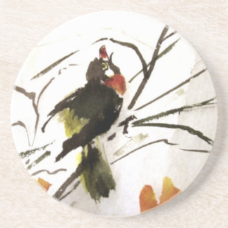 En Grès Dessous de verre chanteurs d'oiseau