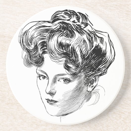 En Grès Dessous de verre Charles Dana Gibson de fille de (Devant)