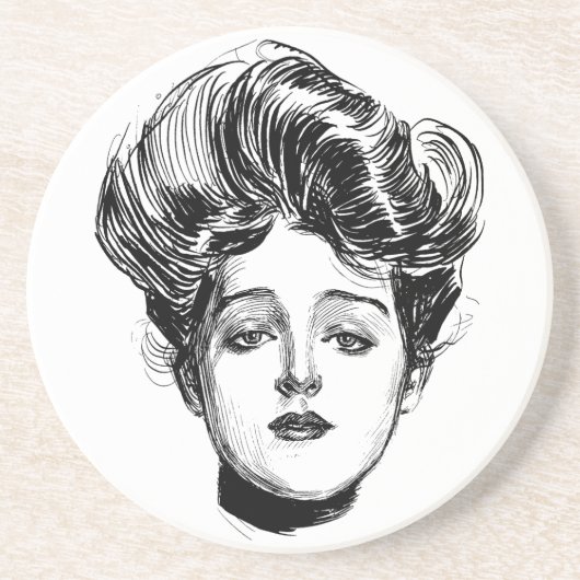 En Grès Dessous de verre Charles Dana Gibson de fille de (Devant)