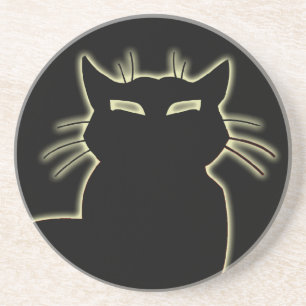 En Grès Dessous de verre Chat Noir Chat Art Décor Amoureux