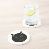 En Grès Dessous de verre chat noir Halloween (Côté)