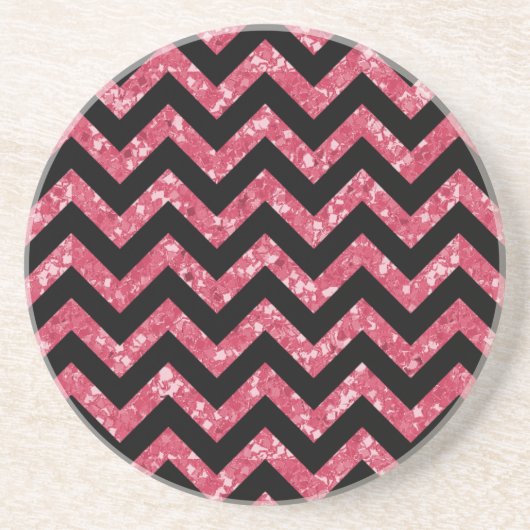 En Grès Dessous de verre Chevron Parties scintillant Look (Devant)