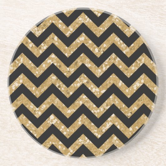 En Grès Dessous de verre Chevron Parties scintillant Look (Devant)