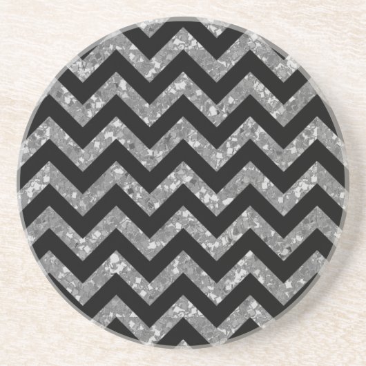 En Grès Dessous de verre Chevron Parties scintillant Look (Devant)