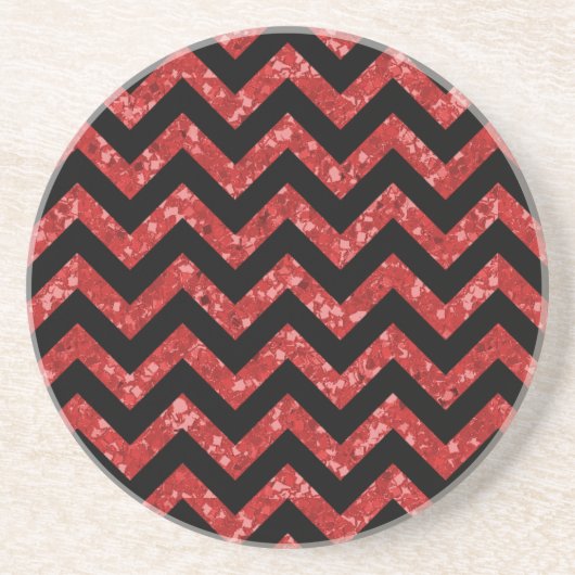 En Grès Dessous de verre Chevron Parties scintillant Look (Devant)