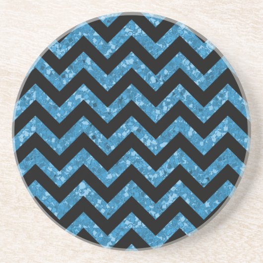 En Grès Dessous de verre Chevron Parties scintillant Look (Devant)