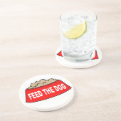 En Grès Dessous de verre Chien Nourriture Bowl Rouge Nourr (Côté)