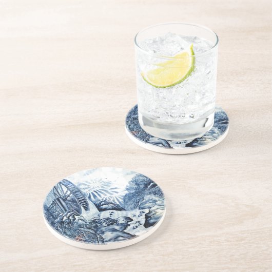 En Grès Dessous de verre chinois d'art (Côté)