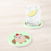 En Grès Dessous de verre chouettes de Noël (Côté)