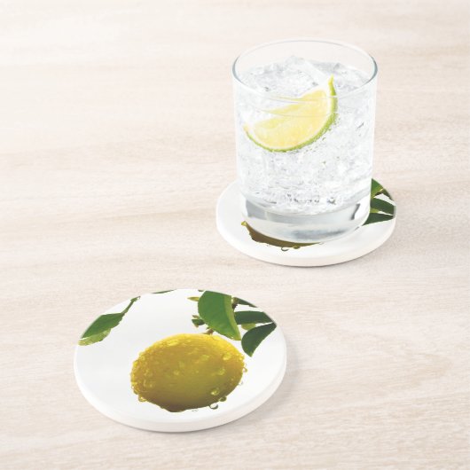 En Grès Dessous de verre - citron vert (Côté)