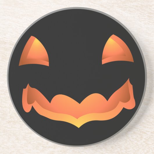 En Grès Dessous de verre citrouille Amusant Halloween Jack (Devant)