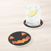 En Grès Dessous de verre citrouille Amusant Halloween Jack (Côté)