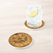 En Grès Dessous de verre Citrouille d'Halloween très effra (Côté)