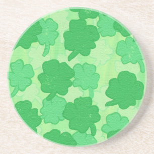 En Grès Dessous de verre Collage Shamrock vert