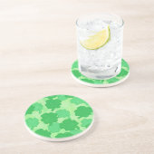 En Grès Dessous de verre Collage Shamrock vert (Côté)