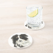 En Grès Dessous de verre Collie personnalisé personnalisé (Côté)