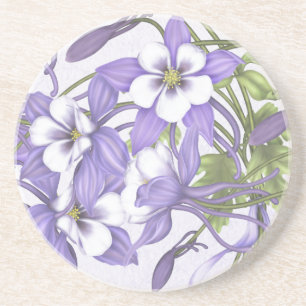 En Grès Dessous de verre Columbine Bouquet