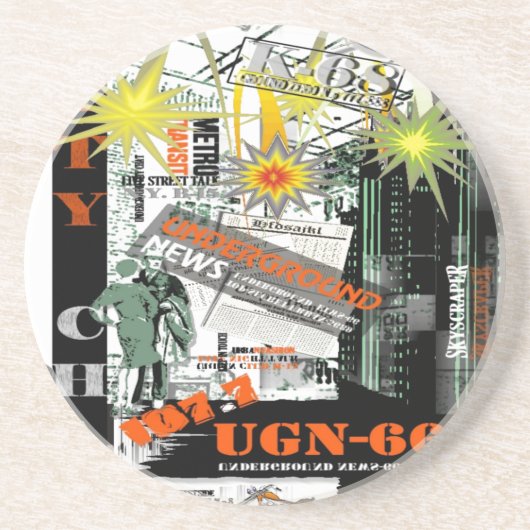 En Grès Dessous de verre Conversation de la ville (Devant)