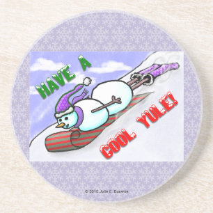 En Grès Dessous de verre cool Yule Snowman